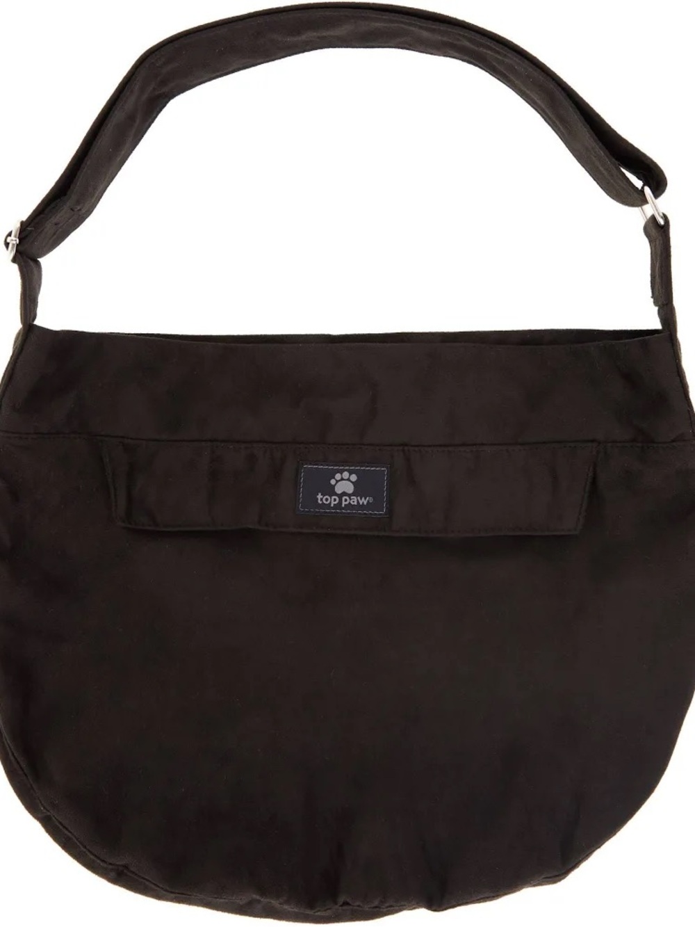 Top Paw Black Round Messenger Bag with Wide Shoulder Strap